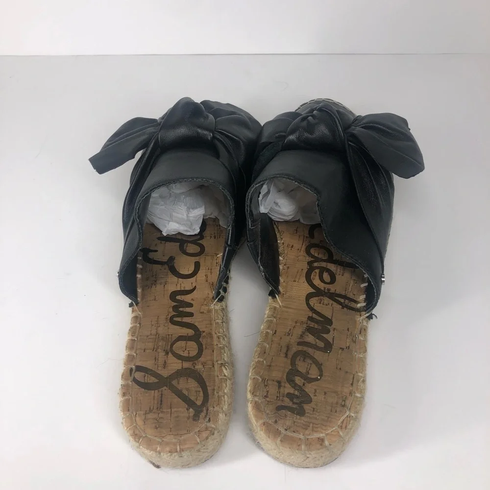 Sam Edelman Leather Black Lynda Bow Espadrille Slip On Shoes Women’s Size 7.5 - Picture 4 of 10